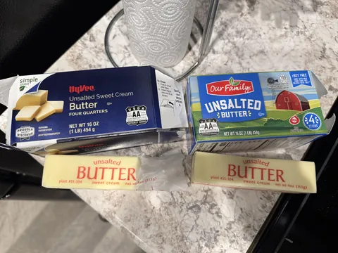 My butter sticks from two different brands were made in the same plant.