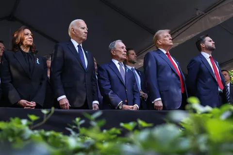 President Biden, Trump and Vice President Harris at the 9/11 Memorial 