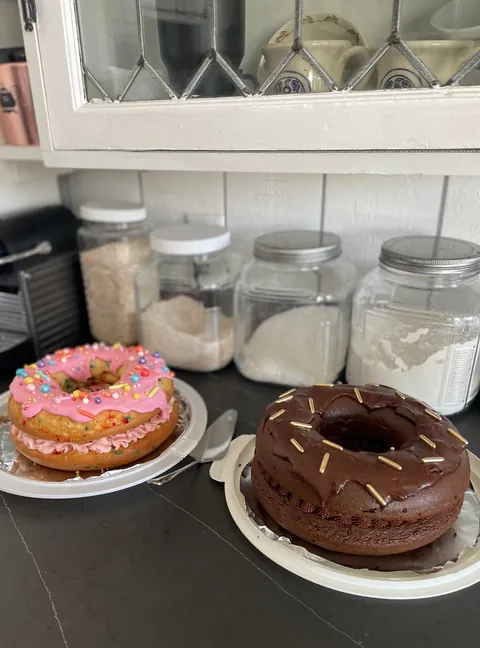 [homemade] donut birthday cakes