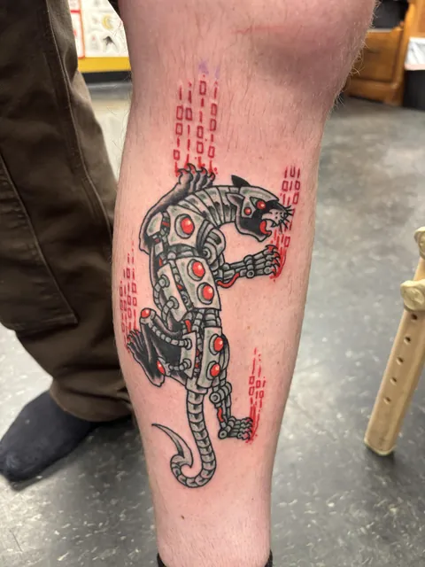 Cyborg Panther by Tilt at Newlife tattoos in Champaign IL
