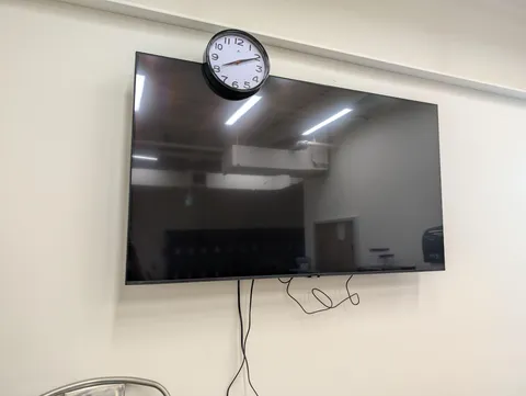 The placement of the new clock in the staff room at work.