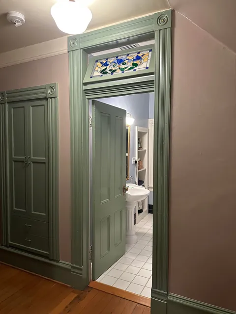 Stained glass transom window