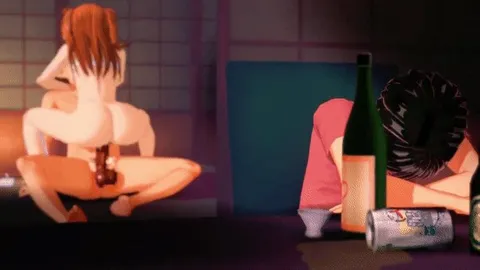 Sneaky sex with Asuka