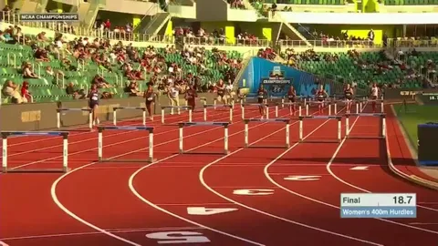 Savannah Sutherland (Michigan) breaks Sydney McLaughlin's 400mH NCAA Record in 52.46s. She also set a new Canadian National Record.