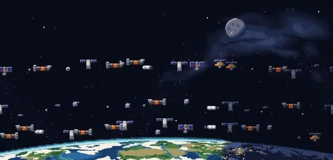 One satellite hit, then the debris takes out everything else in orbit (Kessler Syndrome)