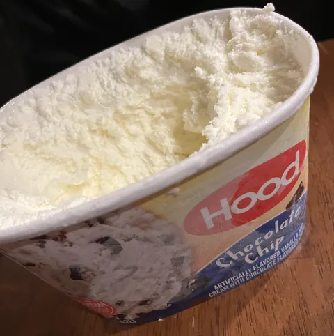 We were going to get vanilla but decided to go for the chocolate chip…