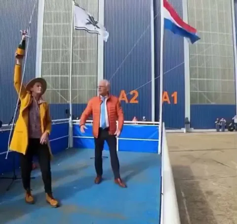 Cool to see how this ship is being launched. 🚢⚓️