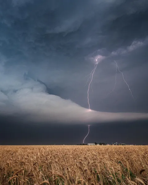 ITAP of lightning striking through this tornadic supercell