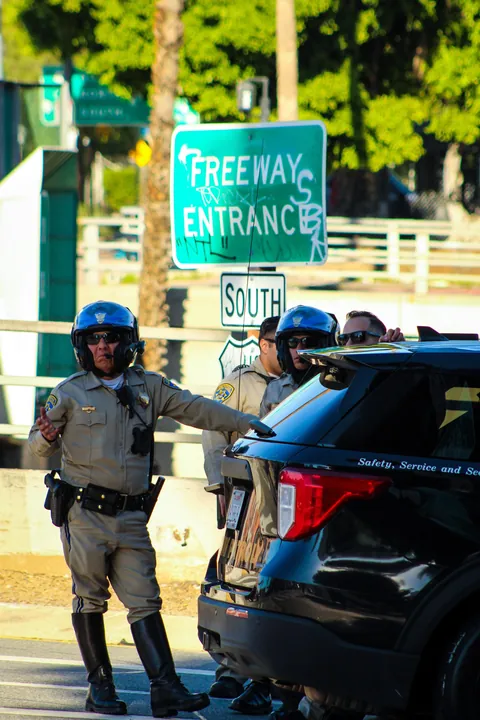 [OC] A protest at the Federal Building in Downtown L.A., where ICE has ramped up kidnappings again