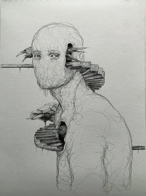 A collection of my unsettling scribble drawings