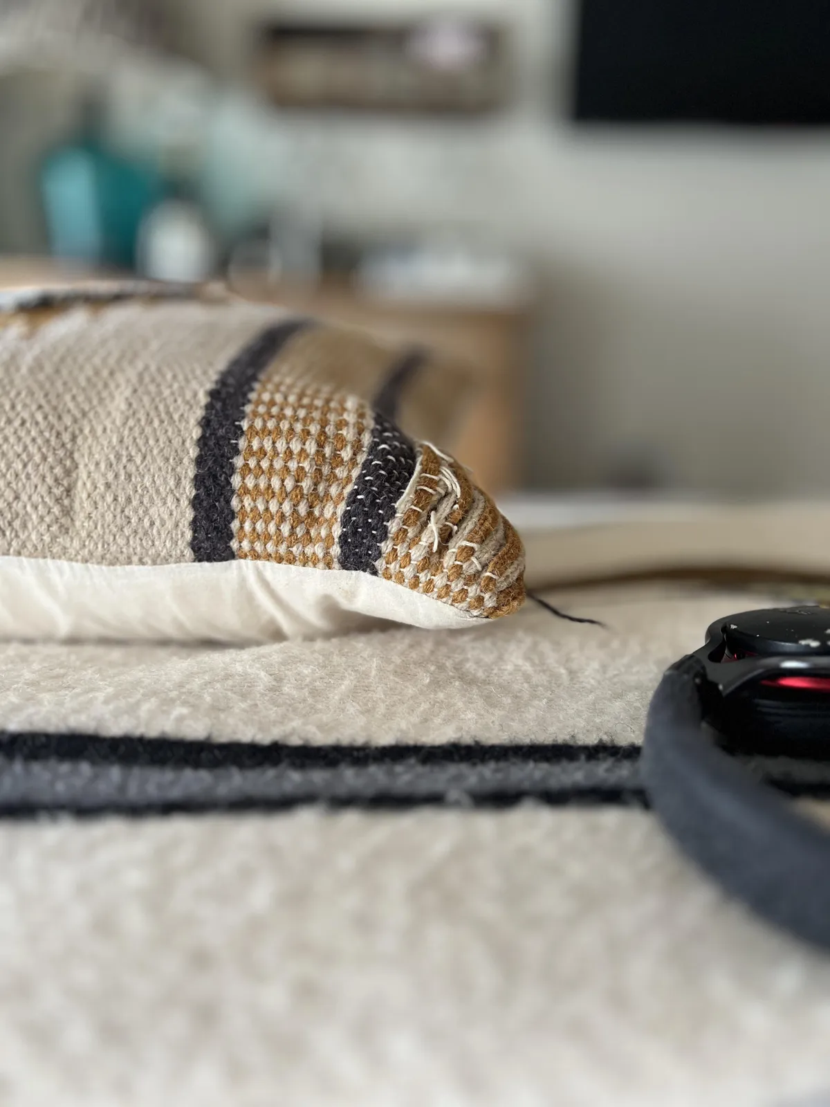 This cushion on my hotel bed looks like a hissing snake