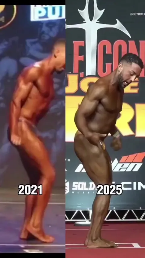 Body builder Alex Luz showing off those gains.