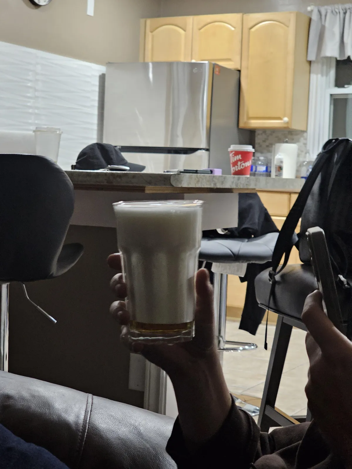 Asked a friend to pour me a beer in a glass