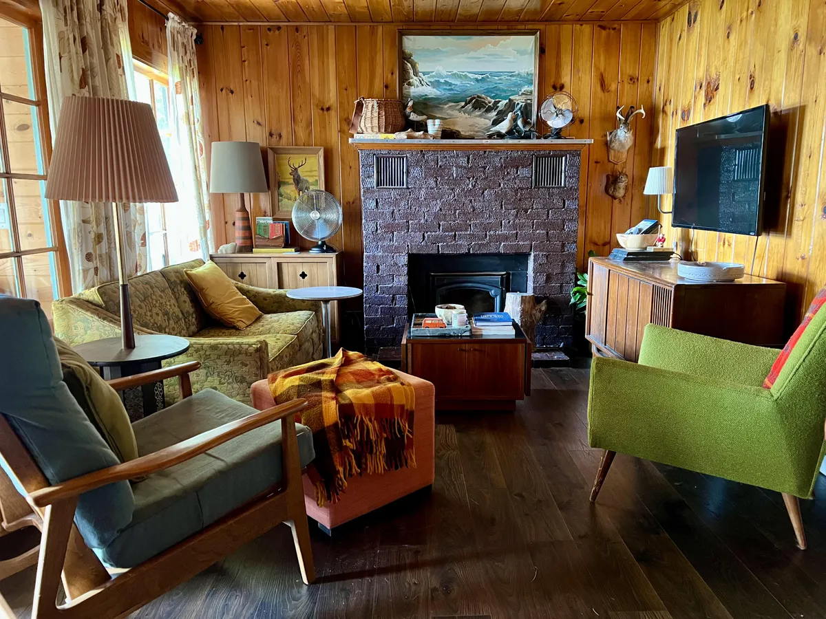 Our small Wisconsin cabin, were I watch Mad Men and forget where/ when I am.