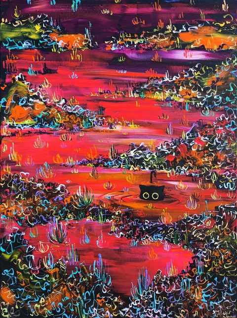 Cat Dip, Vallancet, Acrylics, 2025