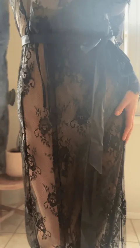 This robe doesn’t hide much… but I don’t think you mind