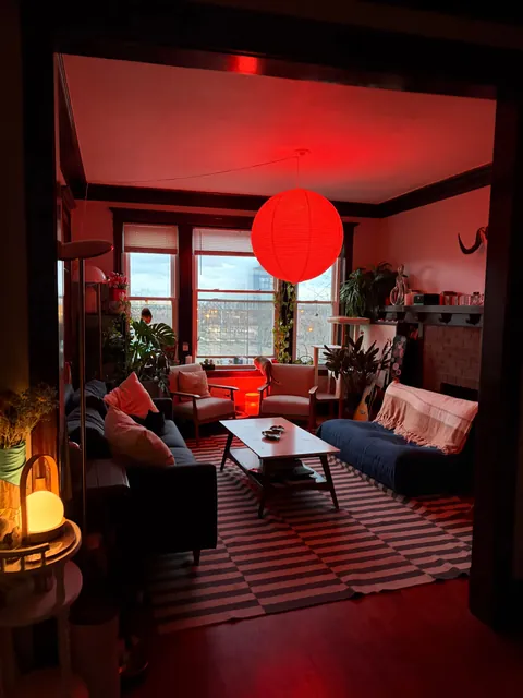 Finally happy with my 95% thrifted living room.