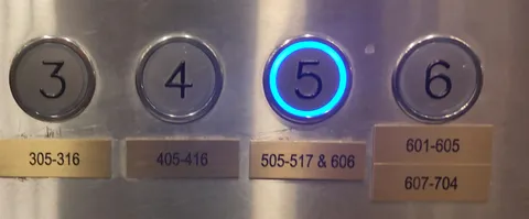 The first digit of each room represents the floor it's on. Except room 606 which is on the 5th floor