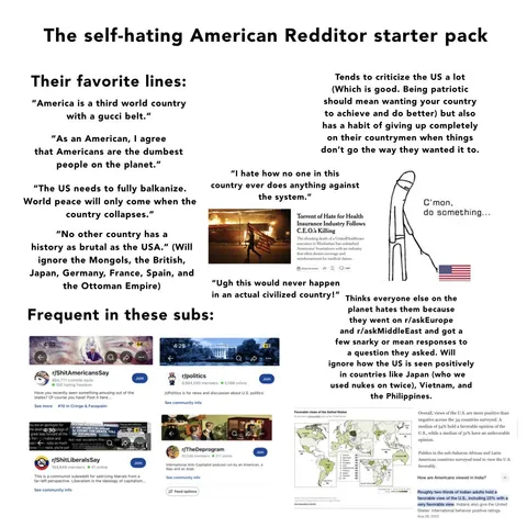 The self-hating American Redditor starterpack