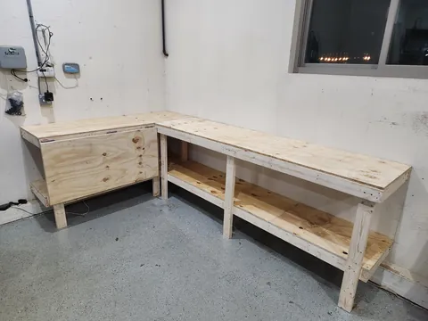 I built a workbench with my 16 y/o son (so we could do more DIY projects).