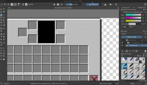 A single pixel in the creative inventory ("tab_inventory.png") is one RGB value lighter than it should be (197 vs 198)