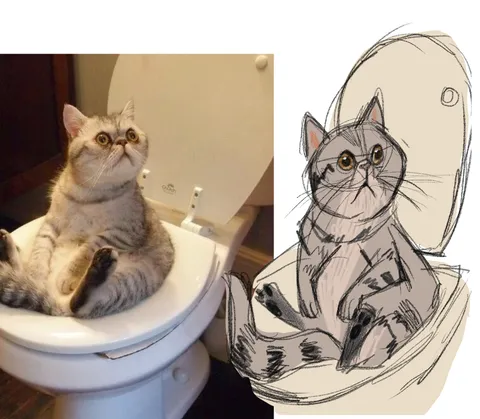 Let me sketch a funny pic of your cat! (credit to the person that posted a similar post last week) 