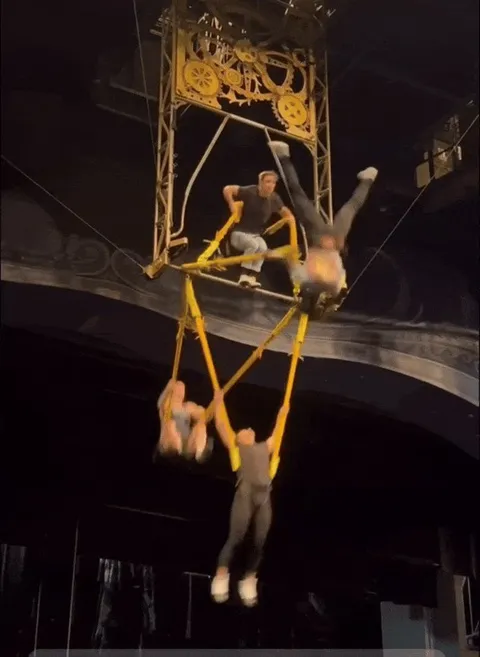 Cirque de soleil troupe practising their routine