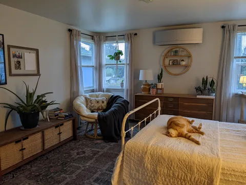 Moved last month. Finally have a bedroom big enough for a papasan reading nook.