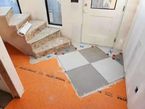 Wife and I Tiled the Foyer in our ADU Over the Holidays