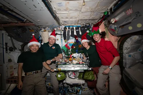 Christmas inside the International Space Station