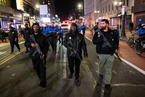 Black Panther Party members at a recent protest
