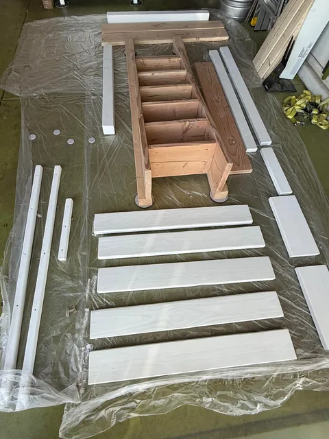 Built my daughter a new bed with a built in dresser and desk