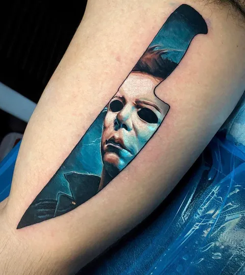 Long Time lurker, First Tattoo! The Mask Michael Myers by Nick Elias at Undead Ink in NY