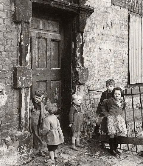 Children in the slums of Cumberland Street. Dublin, Ireland, 1940.