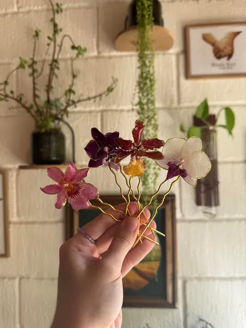I grow flowers and turn them into jewelry for a living