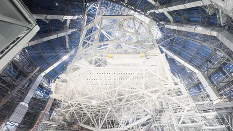 Current build progress of the Extremely Large Telescope, created by the European Southern Observatory (ESO)