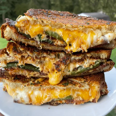 [Homemade] Jalapeno popper + bacon melt