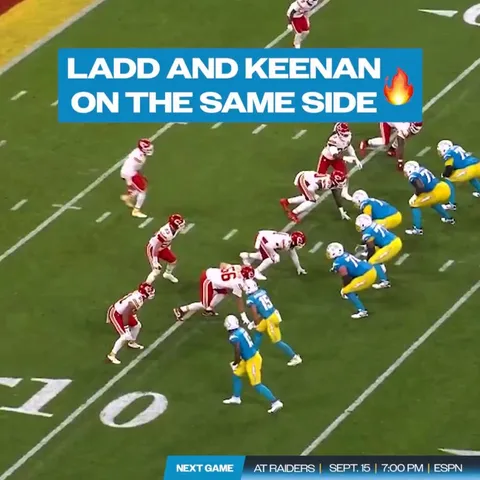 [Highlight] Ladd McConkey and Keenan Allen line up on the same side of the field and put the Chiefs DBs in a blender