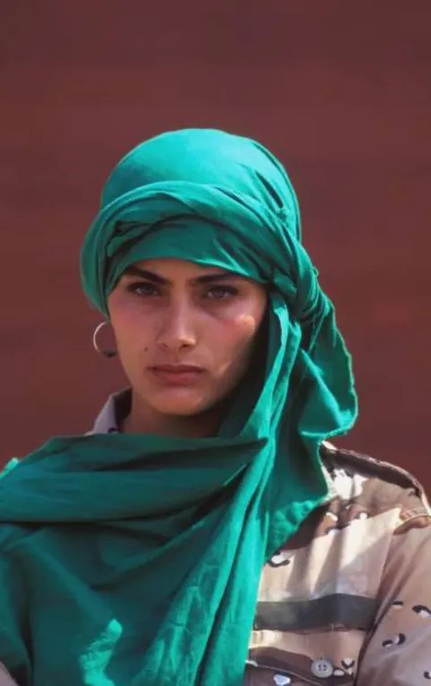 [OC] A member of Gaddafi’s personal female bodyguards, part of the “Revolutionary Nuns”, Libya.