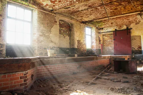 Sunbeams in an abandoned mill, Northern Ireland