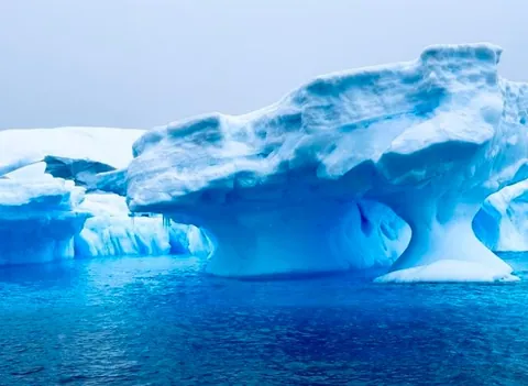 Stunning blue icebergs off the coast of Antarctica❄️