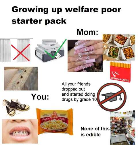 Growing up welfare poor starter pack