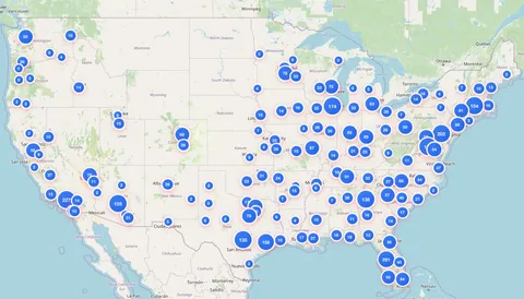 Geographic Distribution of 5,000+ Dental Practices Affiliated with Private Equity-Backed DSOs Across the United States [OC]