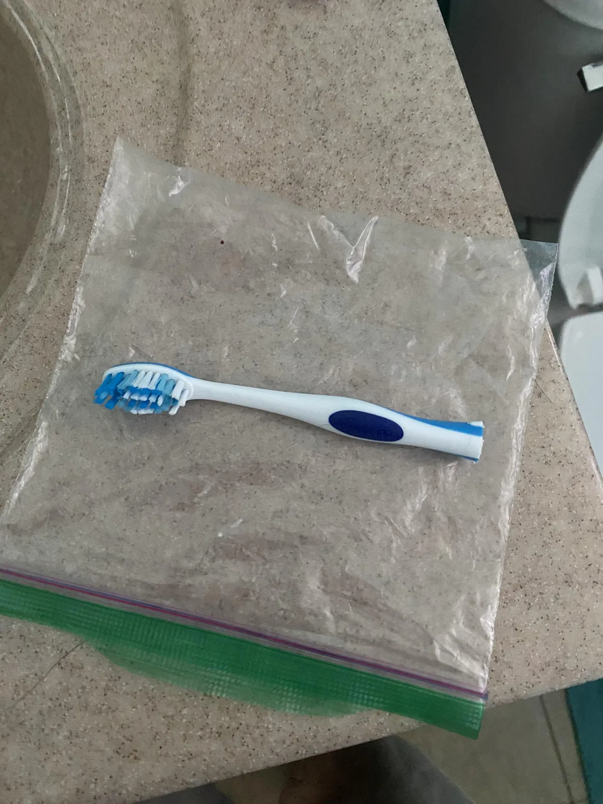My brother cut a tooth brush in half instead of getting a travel brush