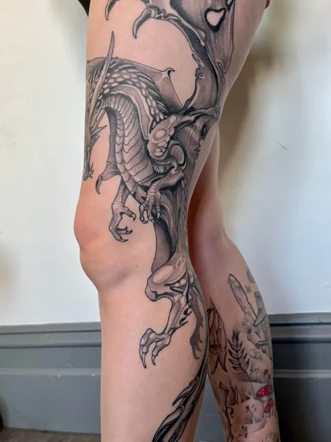 Healed dragon by Stephanie Amaterstein (me) at Tanuki Tattoo. Melbourne, AUS
