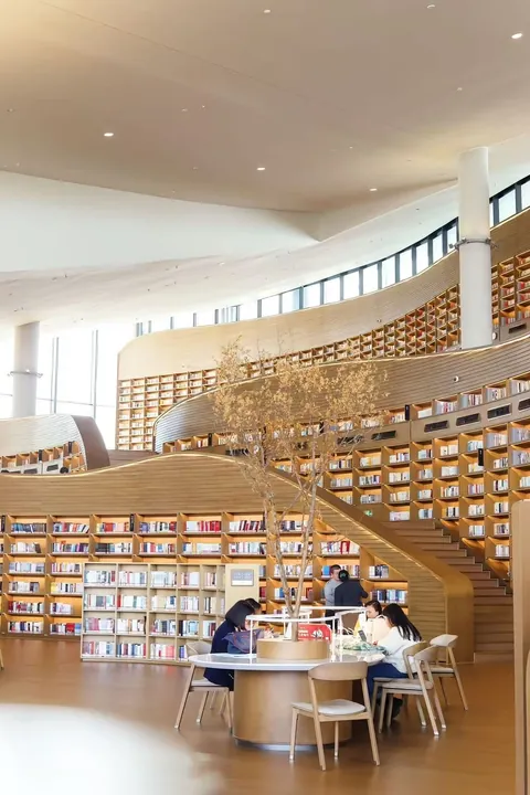 A library in my hometown, which I often visit to read books because it's close to home, in Chengdu, China