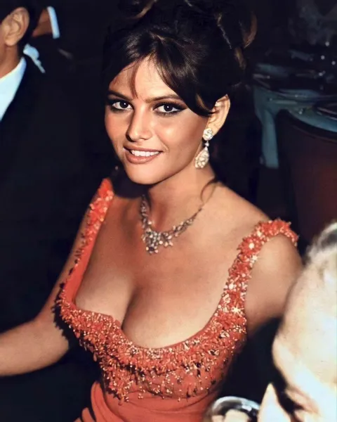Claudia Cardinale at a party in 1966