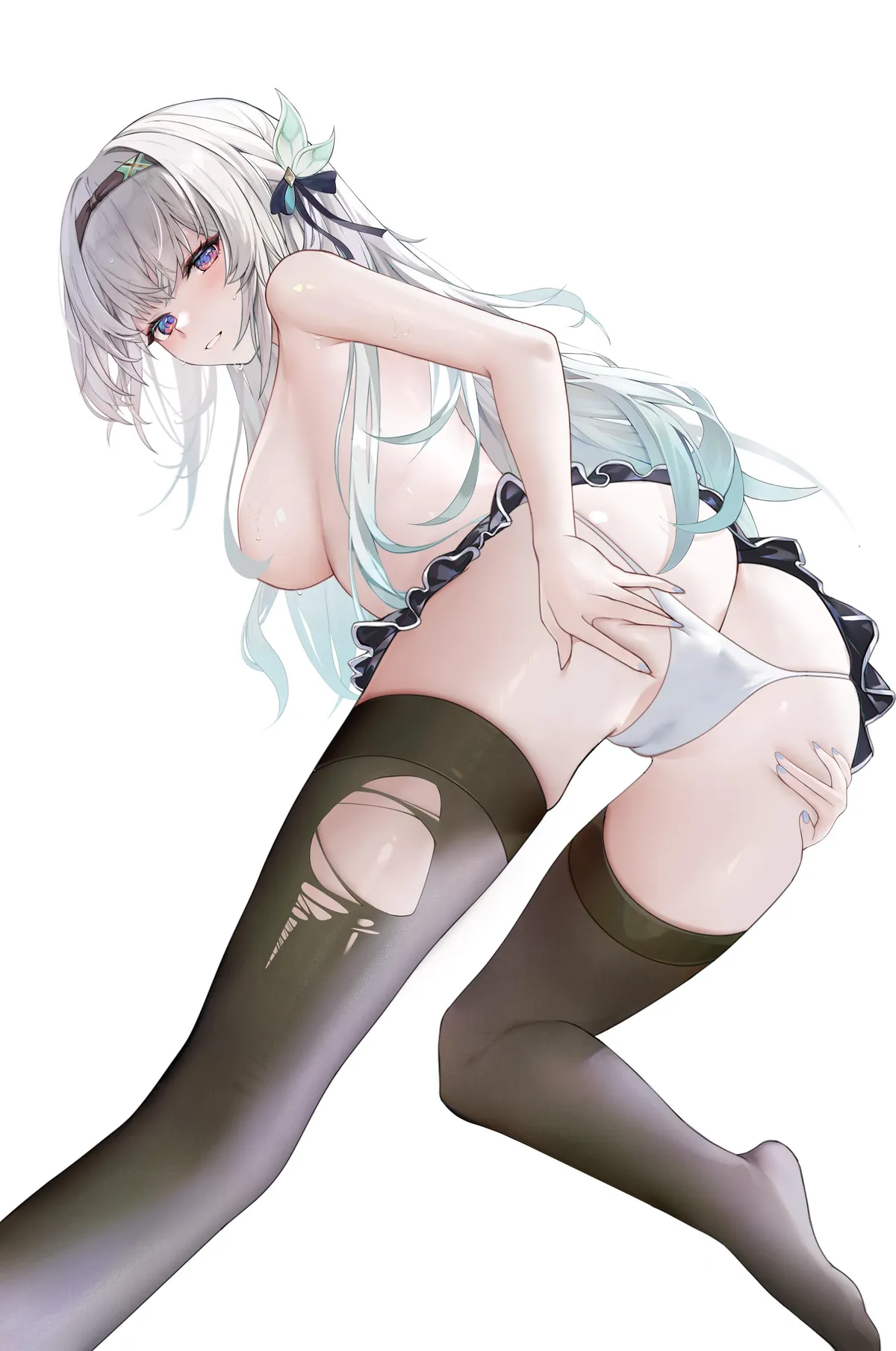 Wearing panties only halfway