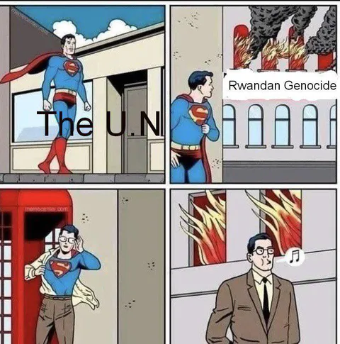 U.N was too busy putting up more flags