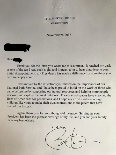 President Obama sent me a letter